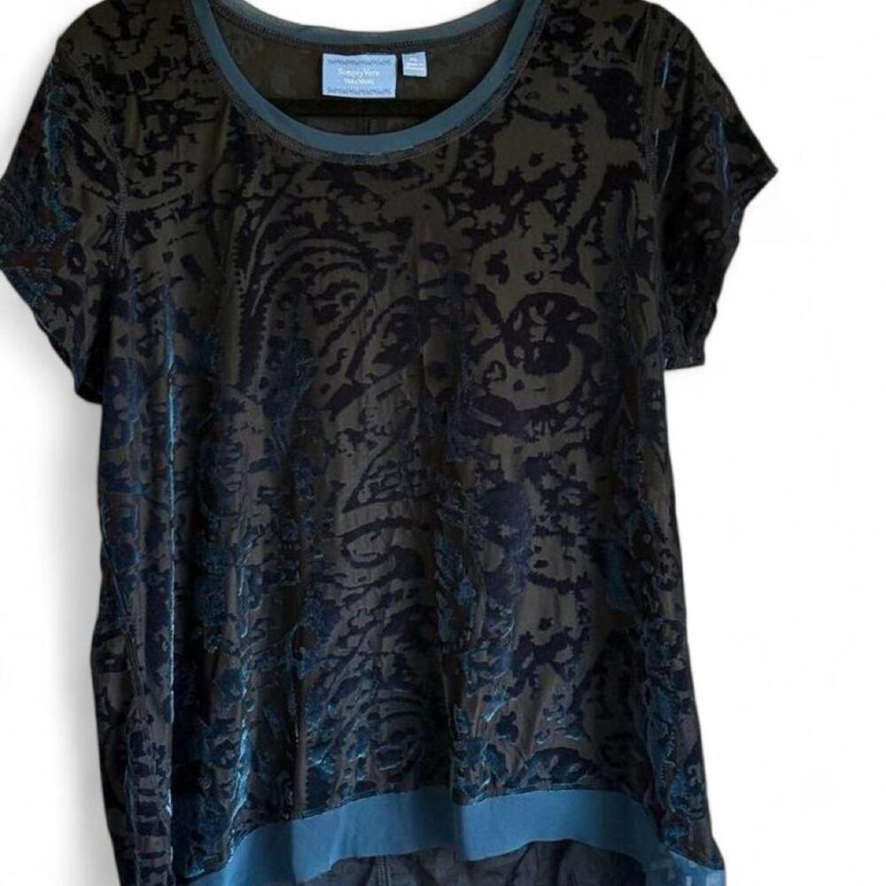 Simply Vera Vera Wang XL Burnout Paisley Y2K Whimsigoth Top
